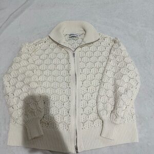 Princess Polly White Knit Zip-Up Sweater